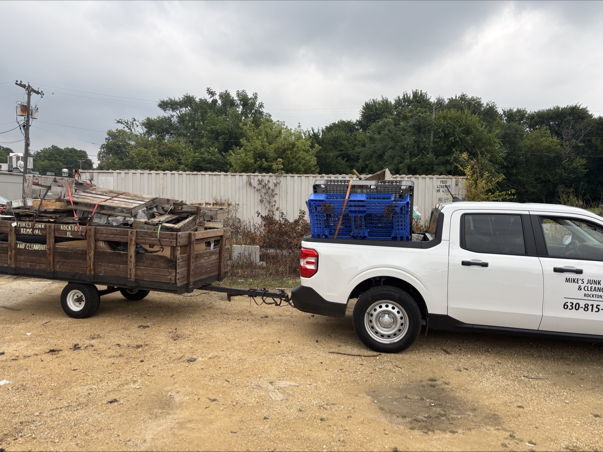 Crates and debris load