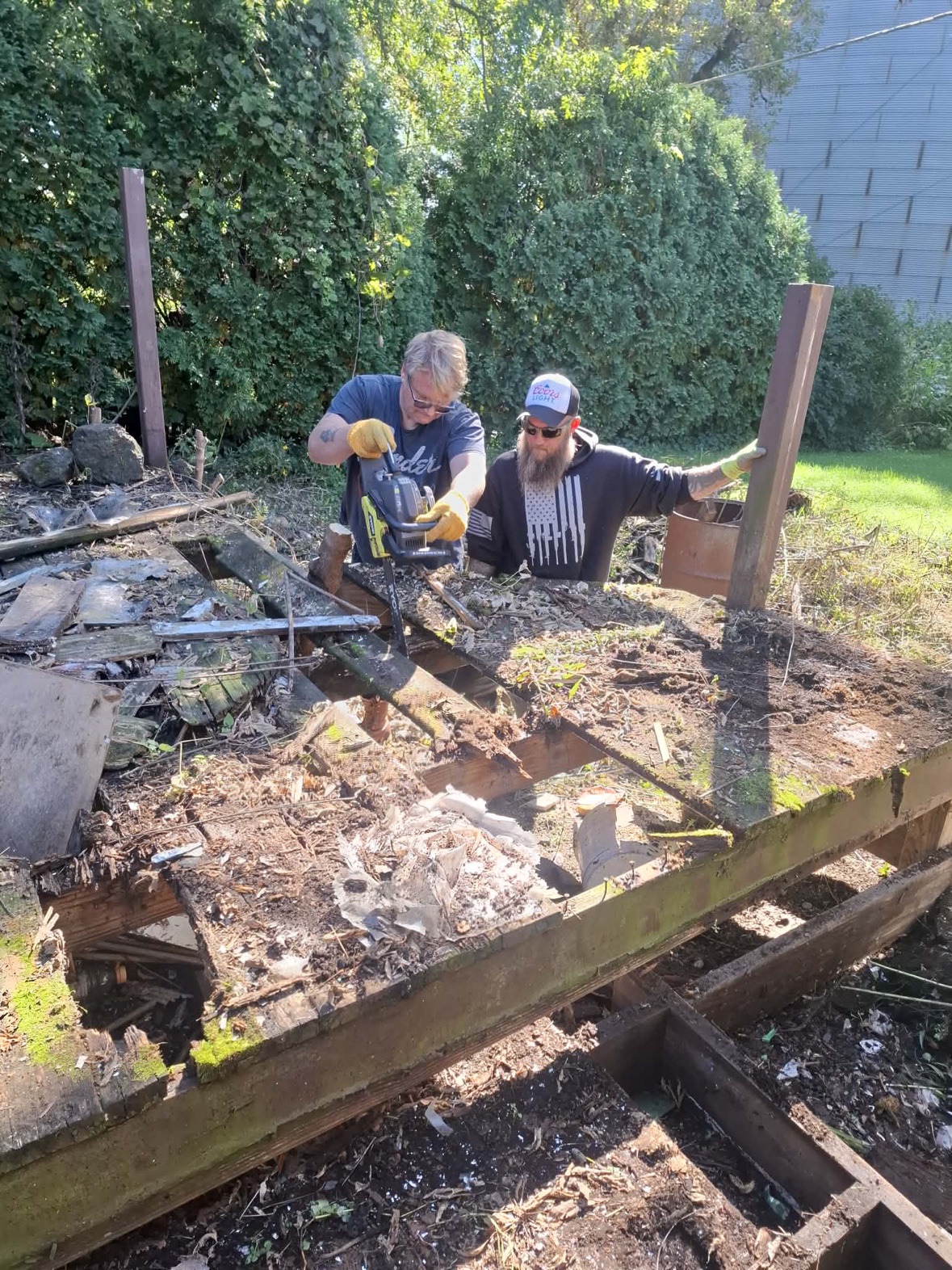 Two-man deck tear-out